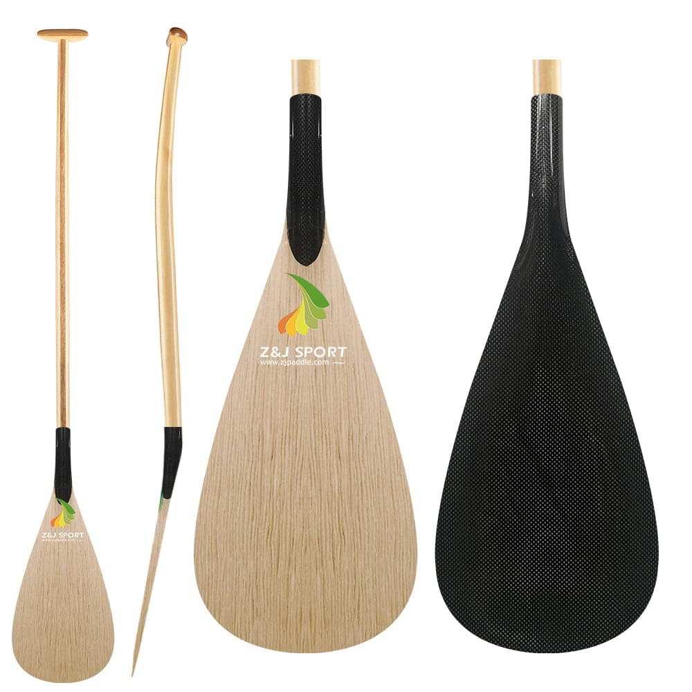 ZJ Hybrid Outrigger Canoe Paddle With C-SS Fiberglass or Carbon Blade in Discount