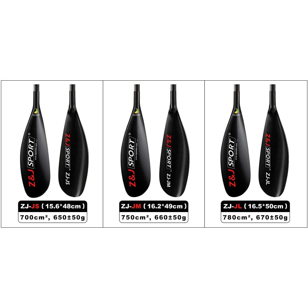ZJ Full Carbon Kayak Paddle Wing Blade with Straight Round Shaft J Series