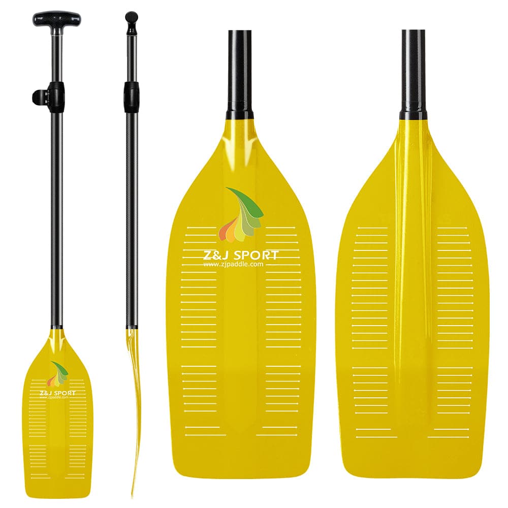 ZJ Canoe Whitewater Rafting Paddle Translucent Fiberglass Blade with Slit