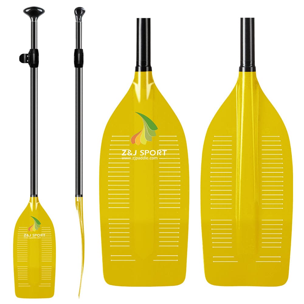 ZJ Canoe Whitewater Rafting Paddle Translucent Fiberglass Blade with Slit