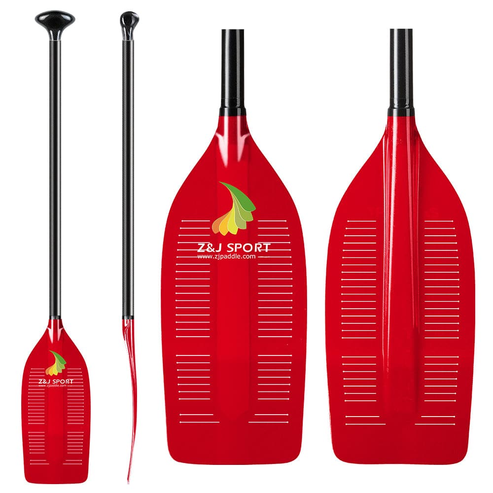 ZJ Canoe Whitewater Rafting Paddle Translucent Fiberglass Blade with Slit