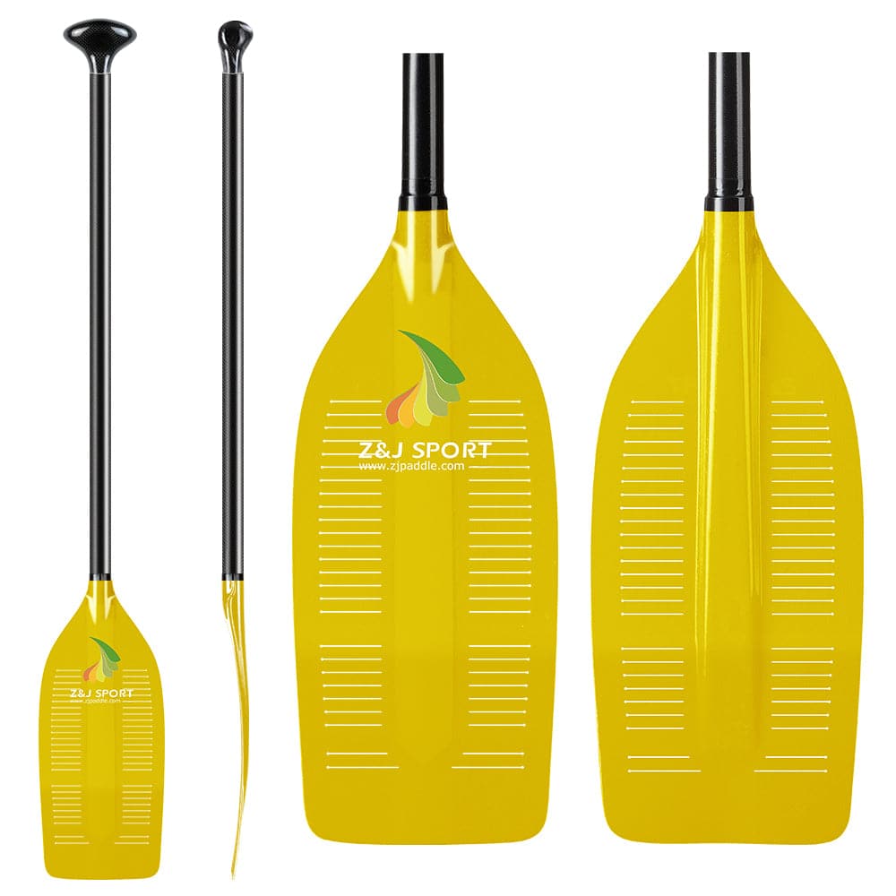 ZJ Canoe Whitewater Rafting Paddle Translucent Fiberglass Blade with Slit