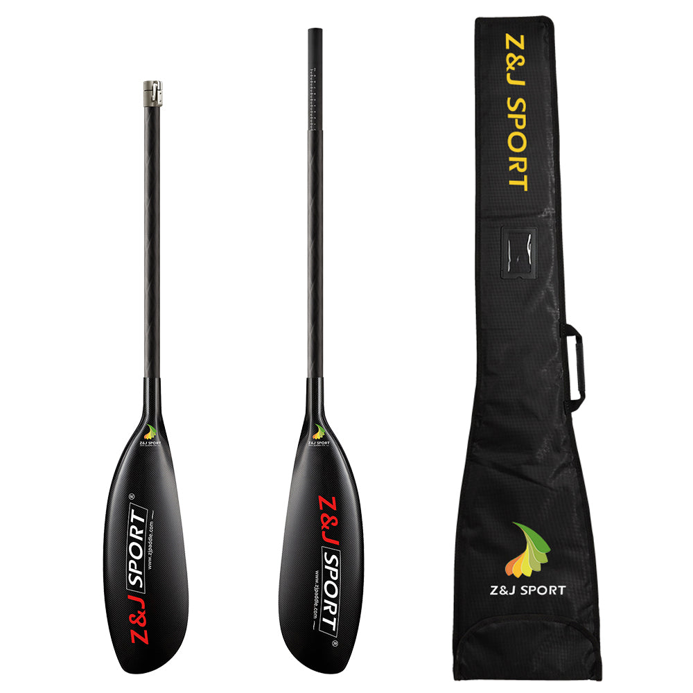 ZJ Full Carbon Kayak Paddle for Surfski Wing Blade with Straight Round Shaft B Series 700cm²/750cm²/780cm²