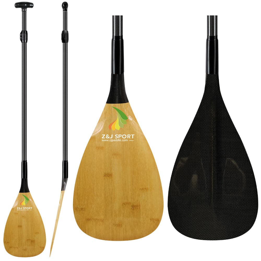 ZJ Adjustable Full Carbon Outrigger Canoe Paddle (W Blades Optional)