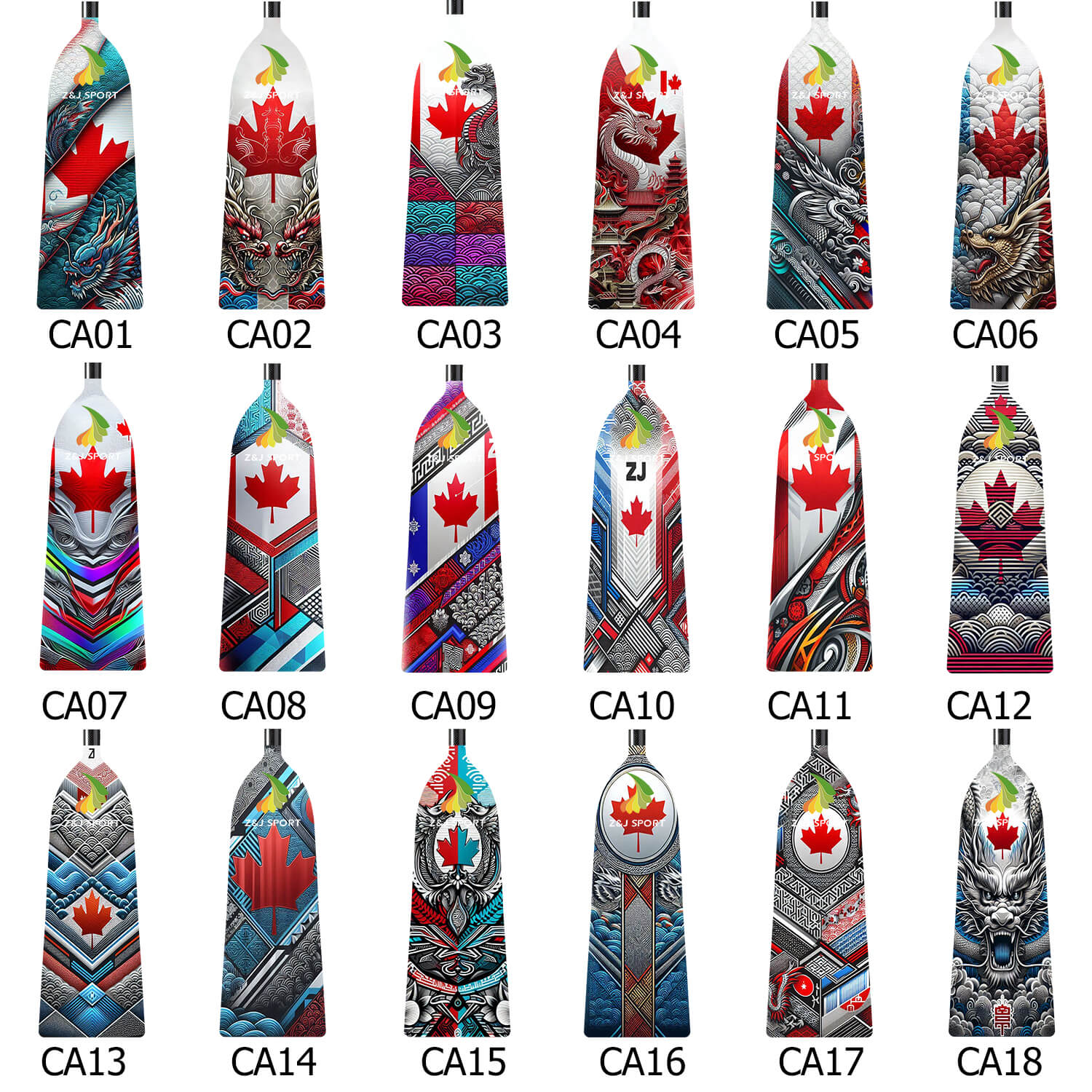 ZJ Graphic Dragon Boat Paddle