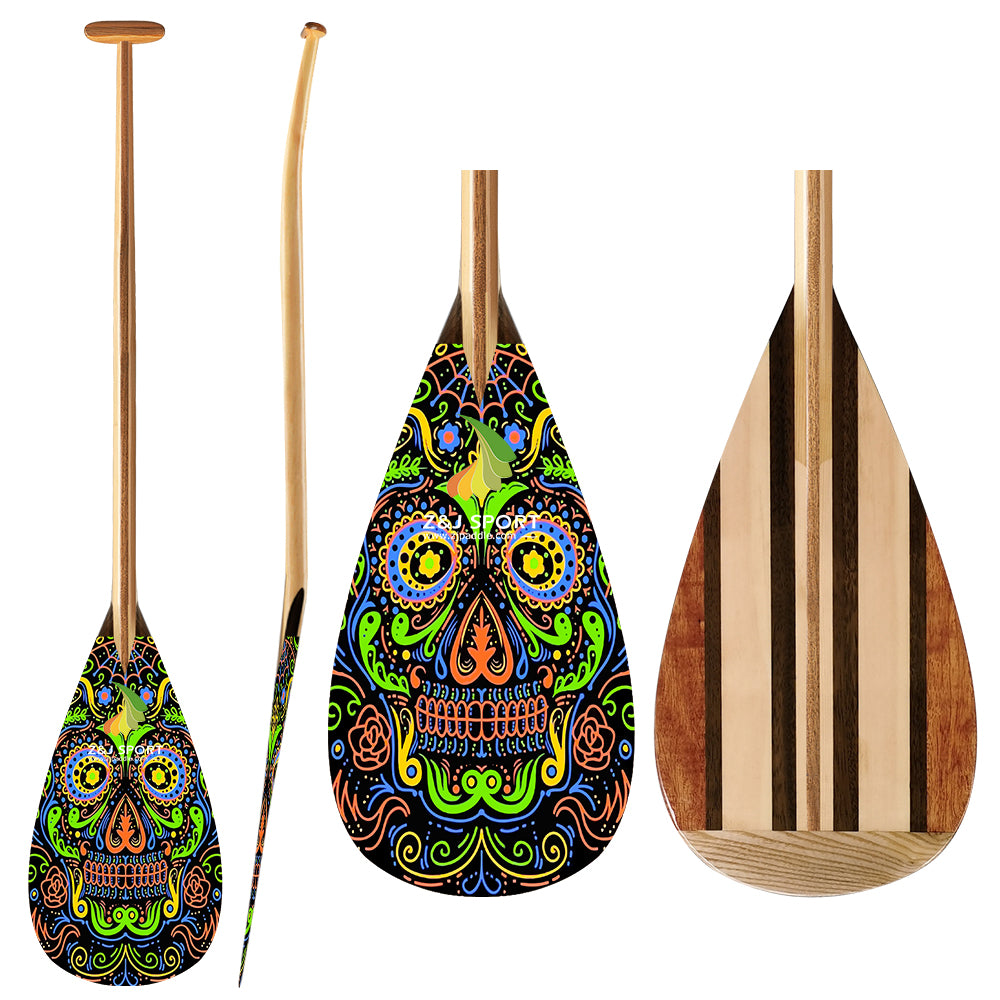 graphic wooden outrigger canoe