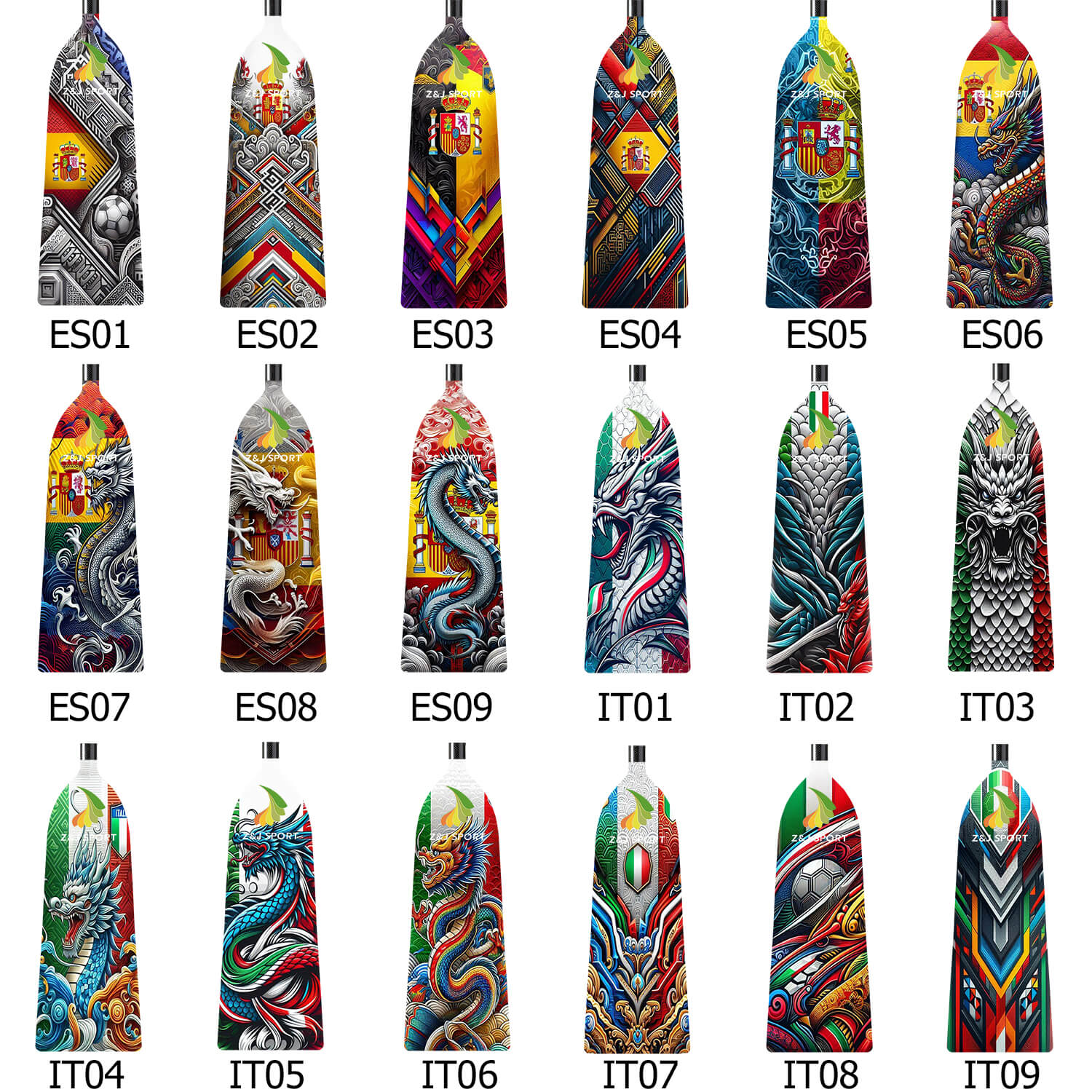ZJ Graphic Dragon Boat Paddle