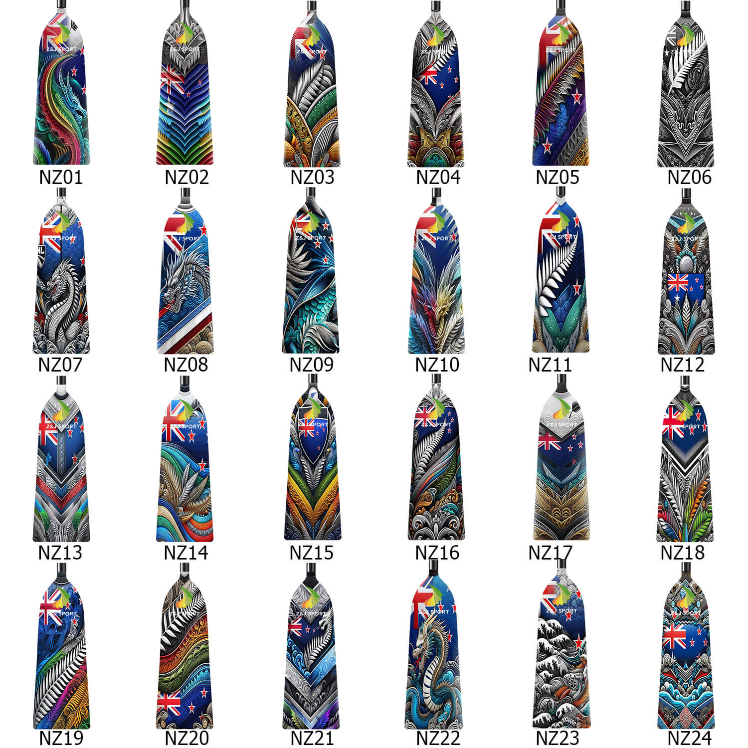 ZJ Graphic Dragon Boat Paddle