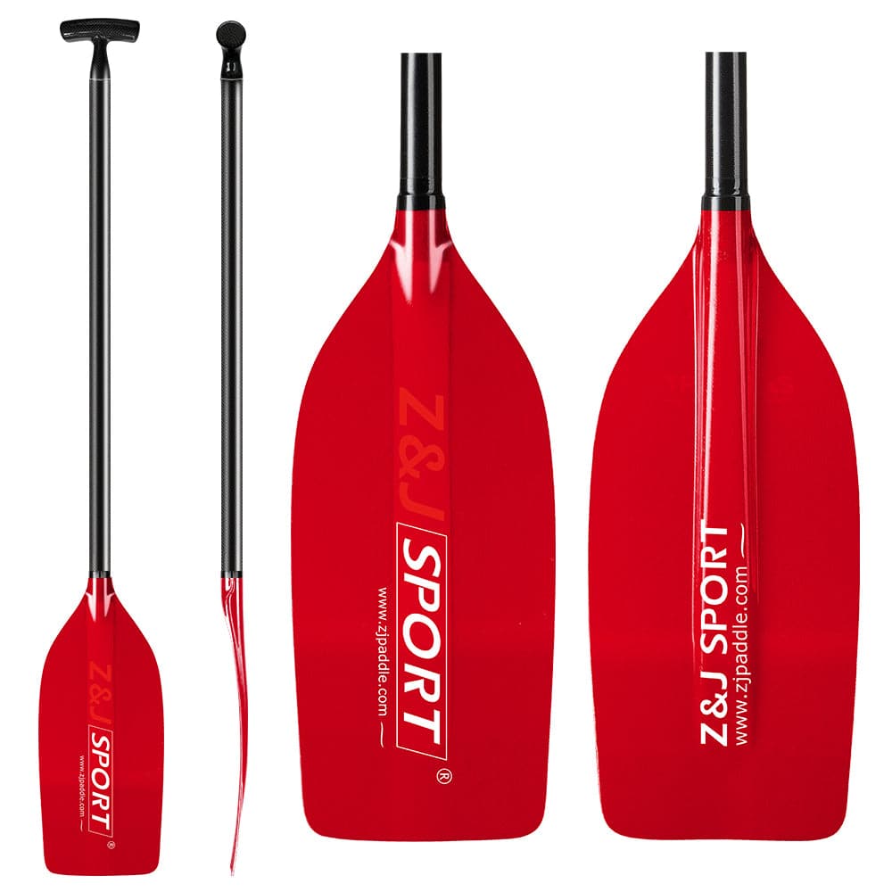 ZJ Canoe Whitewater Rafting Paddle with Translucent Fiberglass Blade