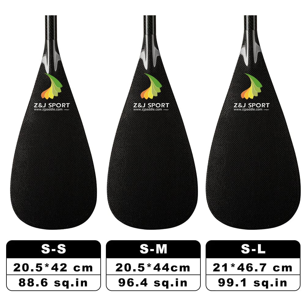 Pás SUP de 1 peça de fibra de carbono leve ZJ com eixo oval