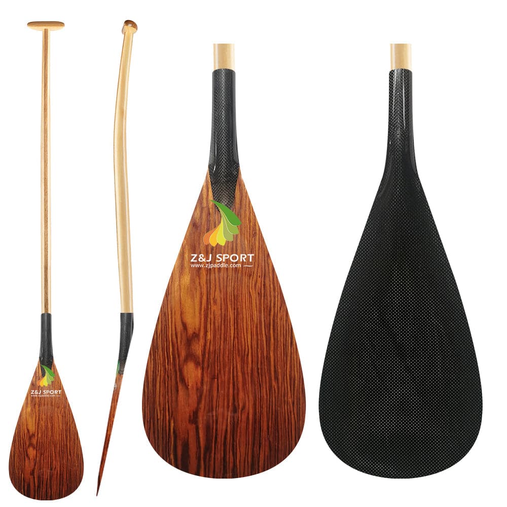 ZJ Hybrid Outrigger Canoe Paddle With C-SS Fiberglass or Carbon Blade in Discount