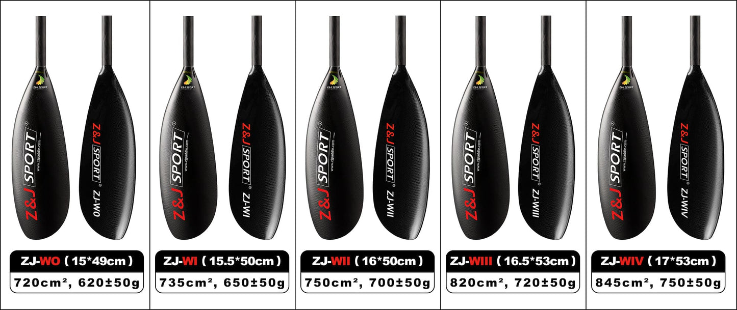ZJ W Series Kayak Paddle com eixo de manivela