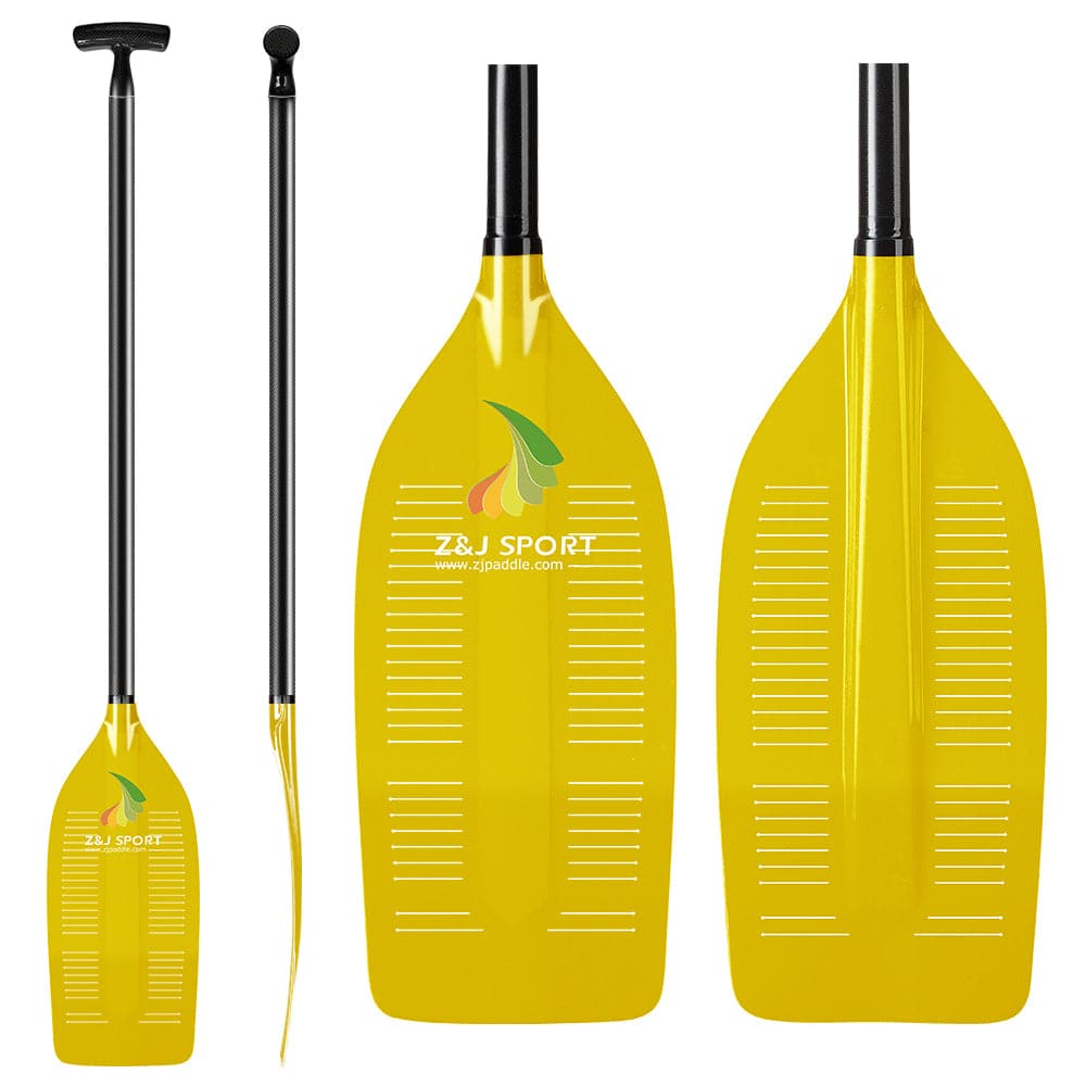 ZJ Canoe Whitewater Rafting Paddle Translucent Fiberglass Blade with Slit