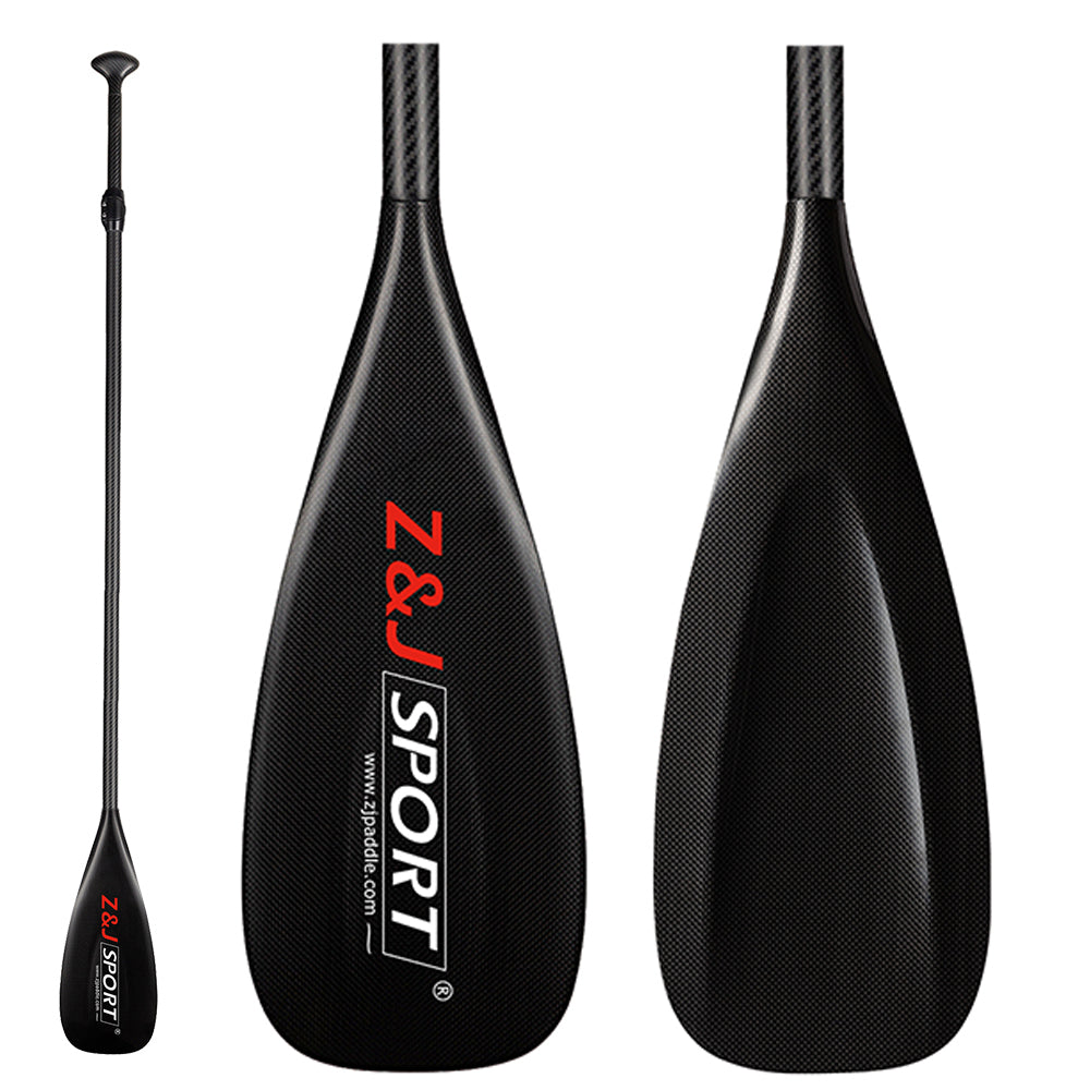 ZJ 3-Piece Adjustable SUP Paddle Carbon Race Stand up Paddle 88sq.in Blade (X)