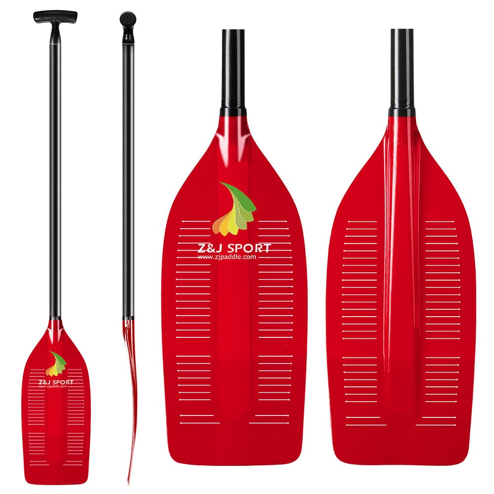 ZJ Canoe Whitewater Rafting Paddle Translucent Fiberglass Blade with Slit