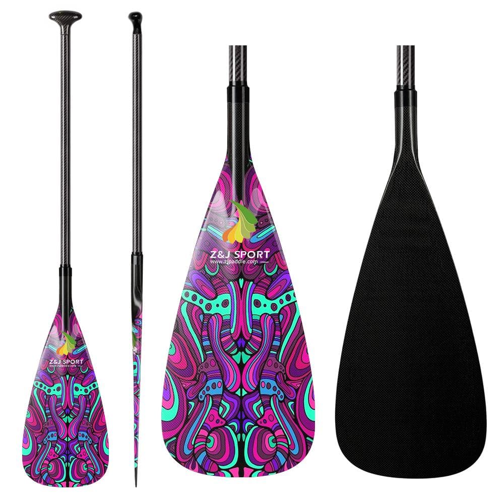ZJ Full Carbon Outrigger Canoa Steering Paddle