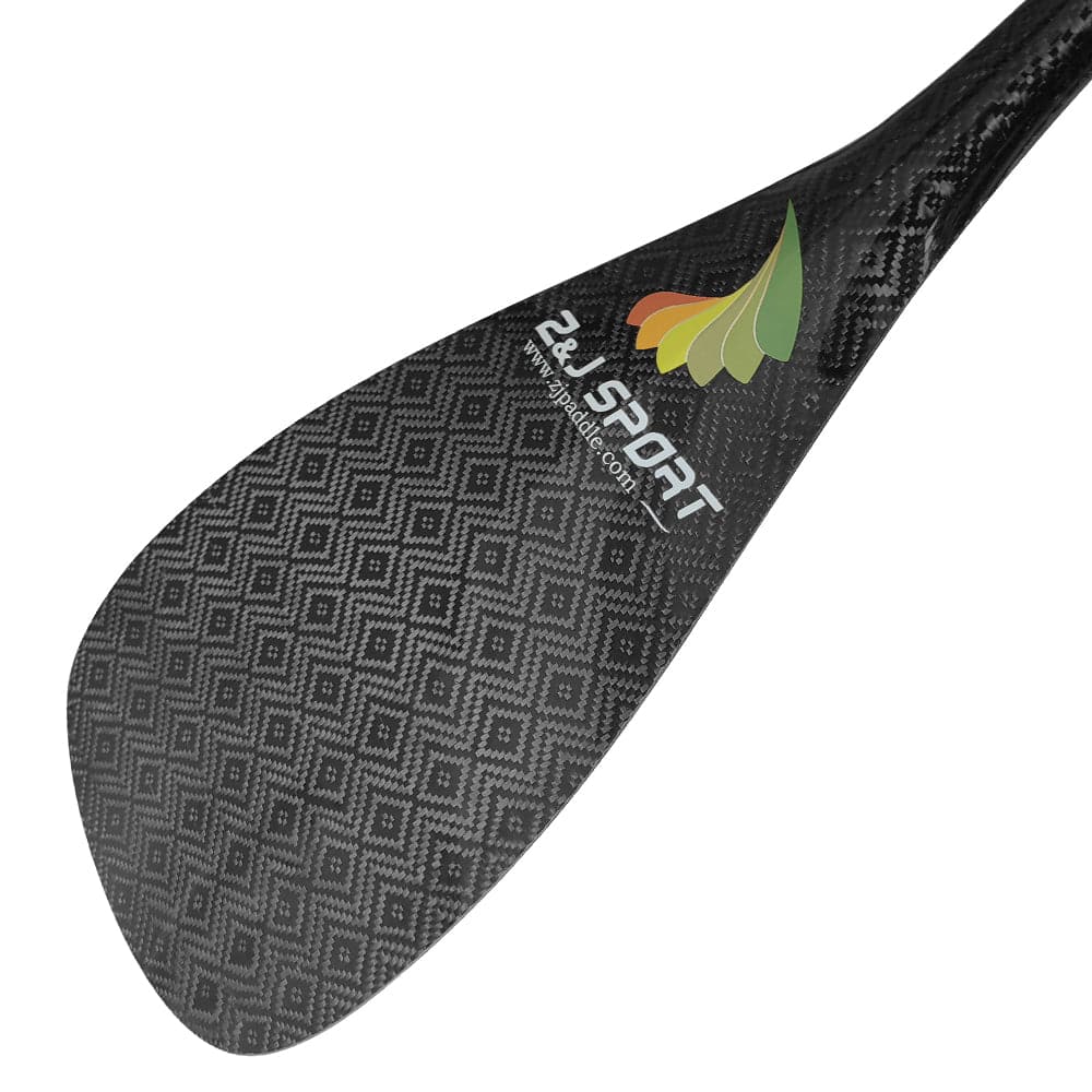 ZJ 3-Pieces Adjustable SUP Paddle All Water Carbon Stand up Paddle with New Weave Blade (GUI)