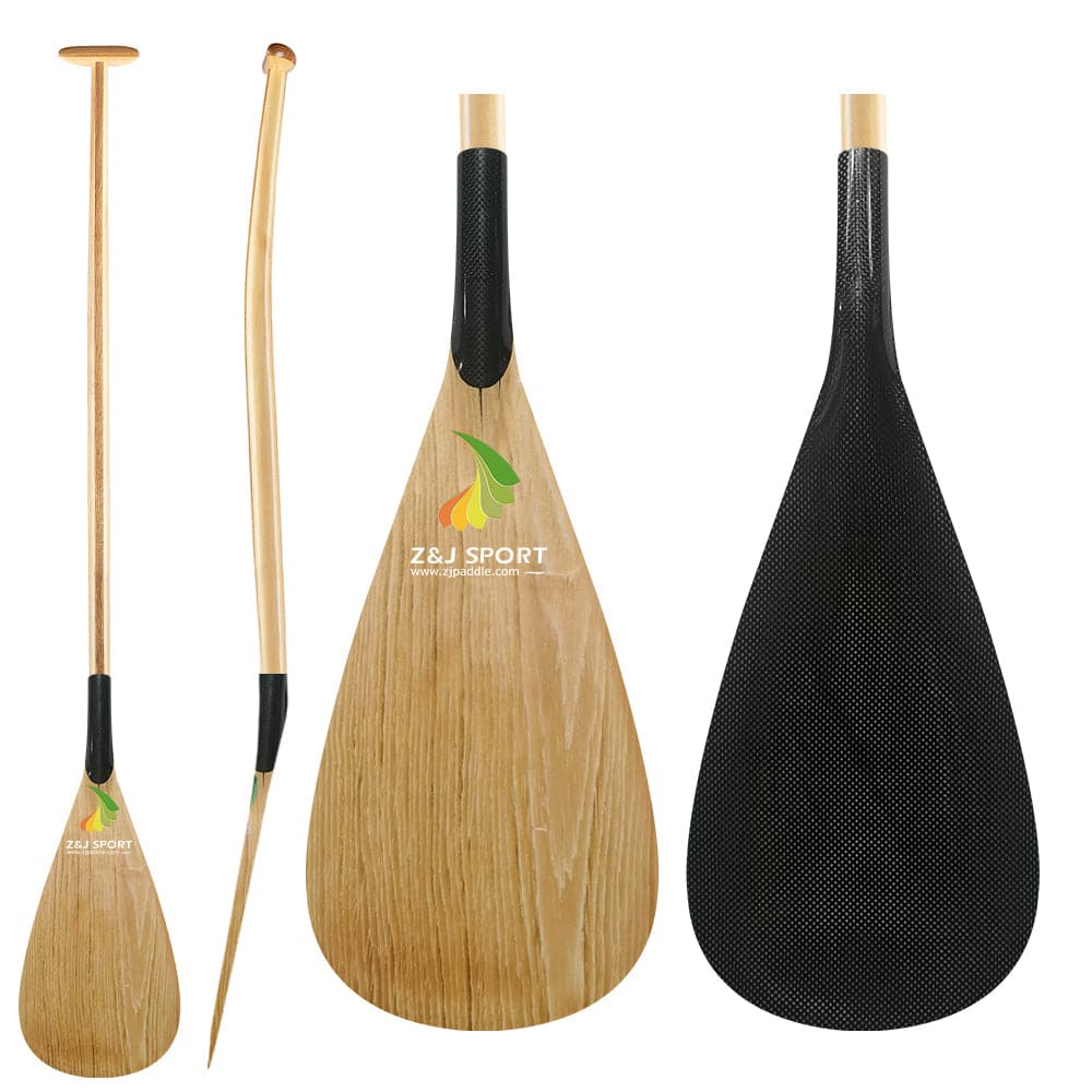 ZJ Hybrid Outrigger Canoe Paddle With C-SS Fiberglass or Carbon Blade in Discount