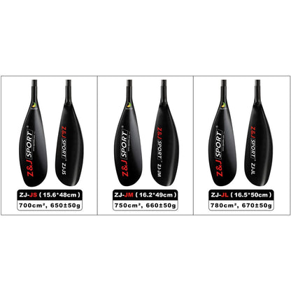 ZJ Full Carbon Kayak Paddle Wing Blade with Straight Round Shaft J Series