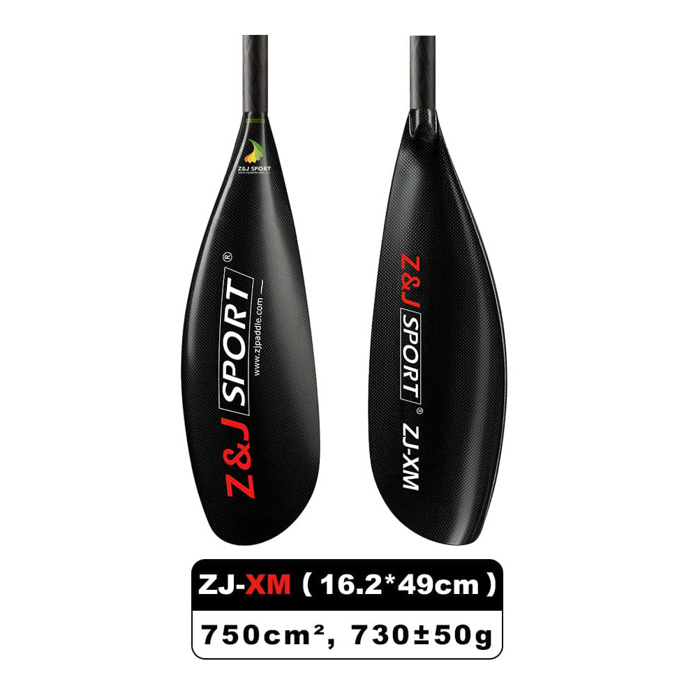 ZJ Full Carbon Kayak Paddle for Surfski Wing Blade with Straight Oval Shaft  (XM: 750cm²)