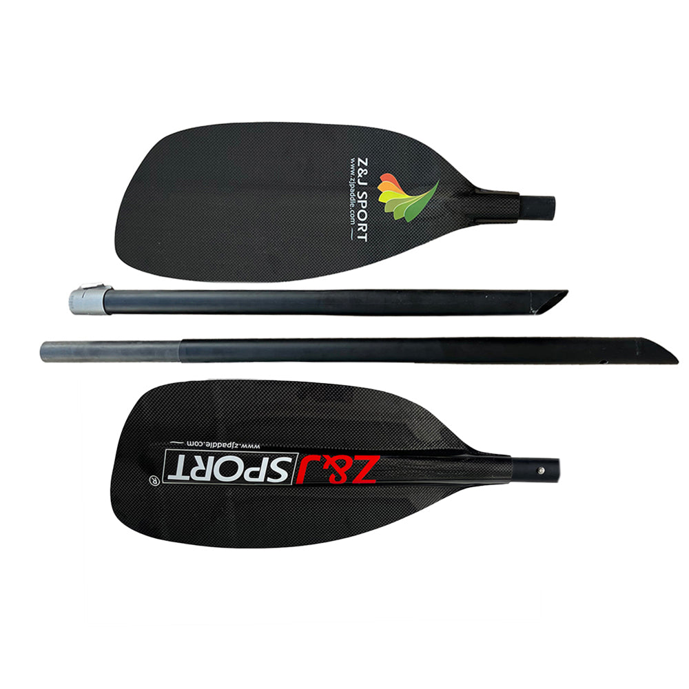 ZJ 4-piece Full Carbon Whitewater Kayaking Paddle Straight Oval Shaft