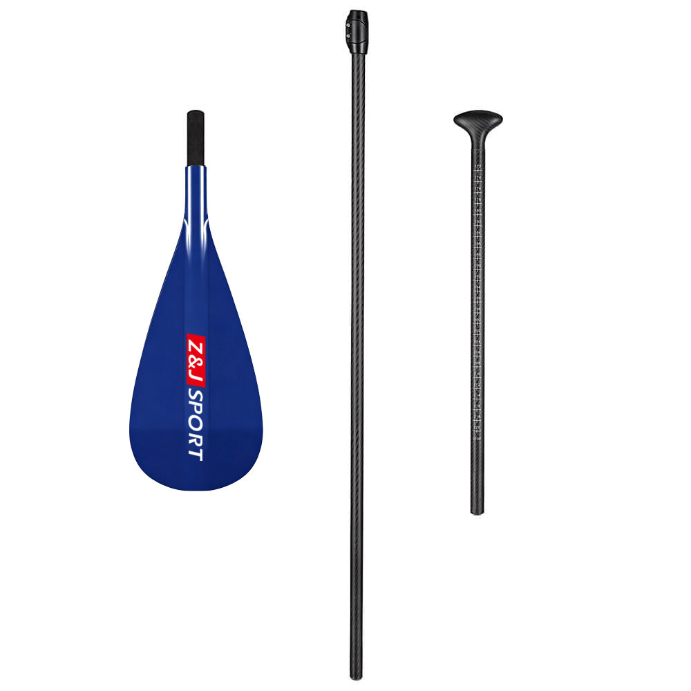 ZJ 3-Piece Adjustable SUP Paddle Surfing Stand up Paddle Translucent Fiberglass Blade (S)