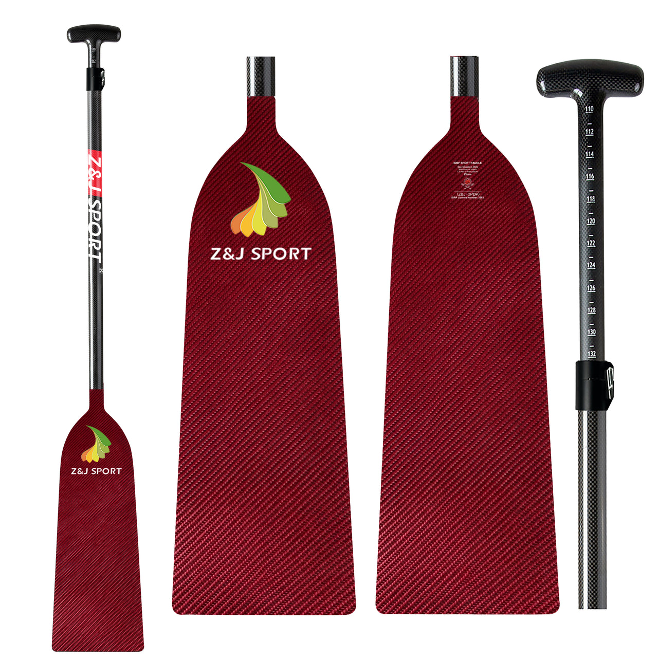 ZJ IDBF Approved Dragon Boat Paddle Carbon Flat Blade (Special Material)