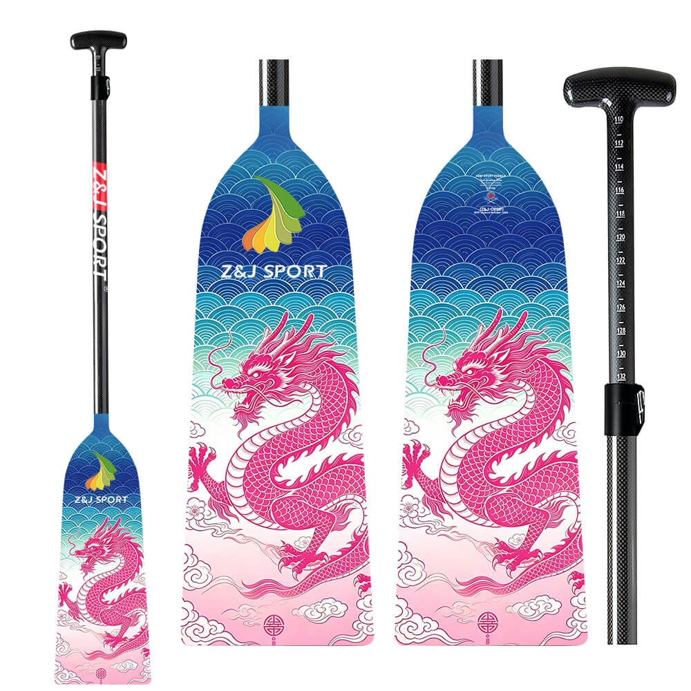 ZJ Graphic Dragon Boat Paddle IDBF Approved Oval Shaft （OPDP Graphic）