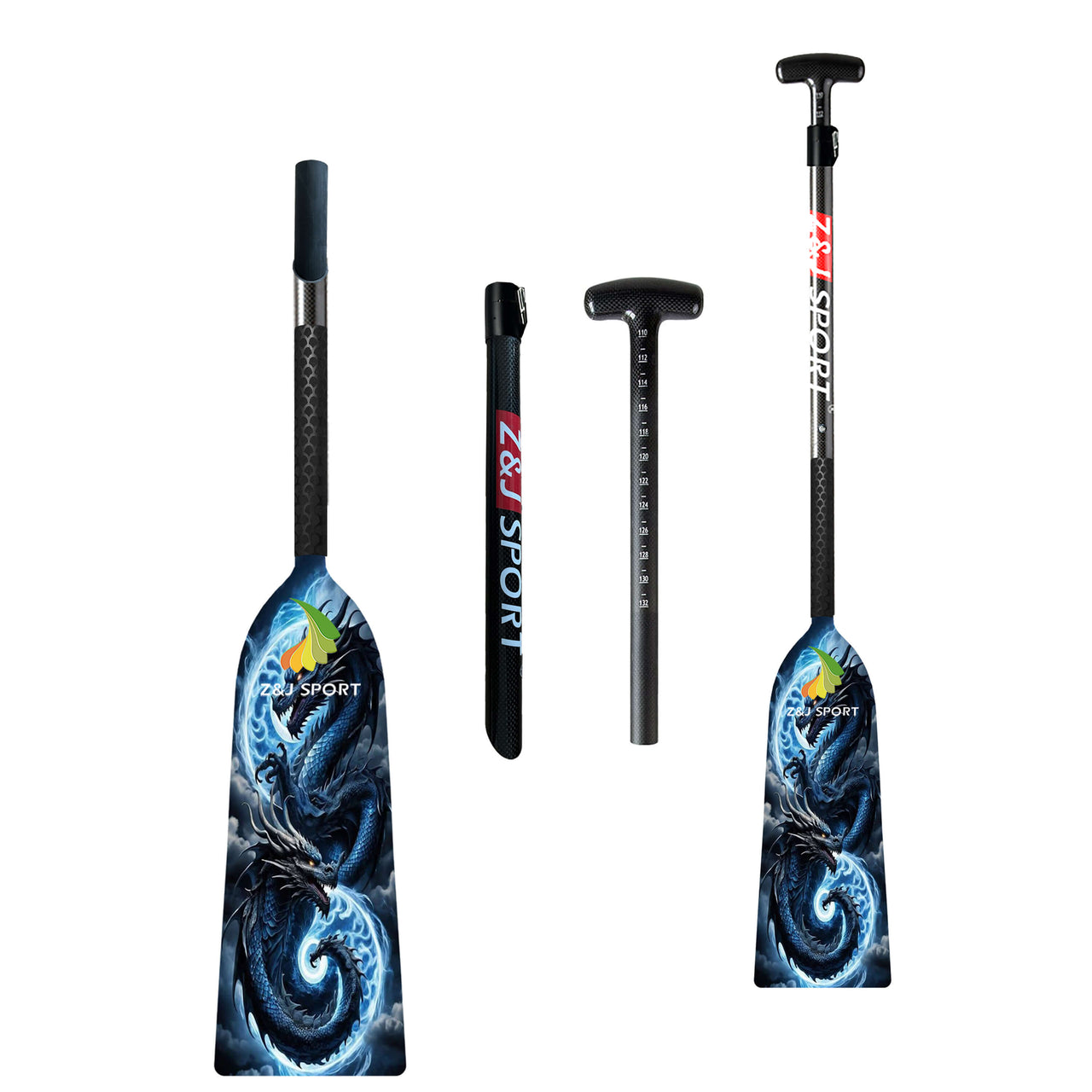 ZJ Graphic IDBF Dragon Boat Paddle Big Dihedral Blade（SWORD Graphic）