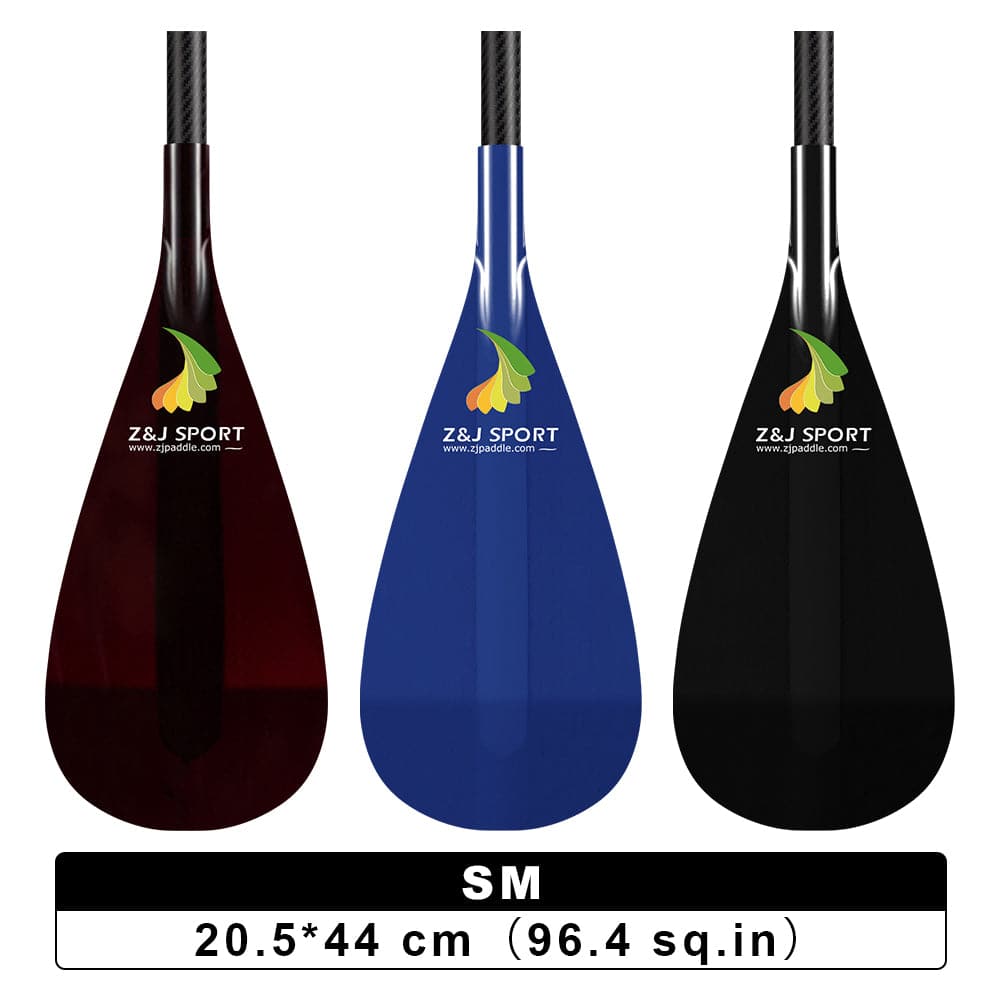 ZJ 3-Pieces Adjustable SUP Paddle Surfing Stand up Paddle Translucent Fiberglass Blade (S)