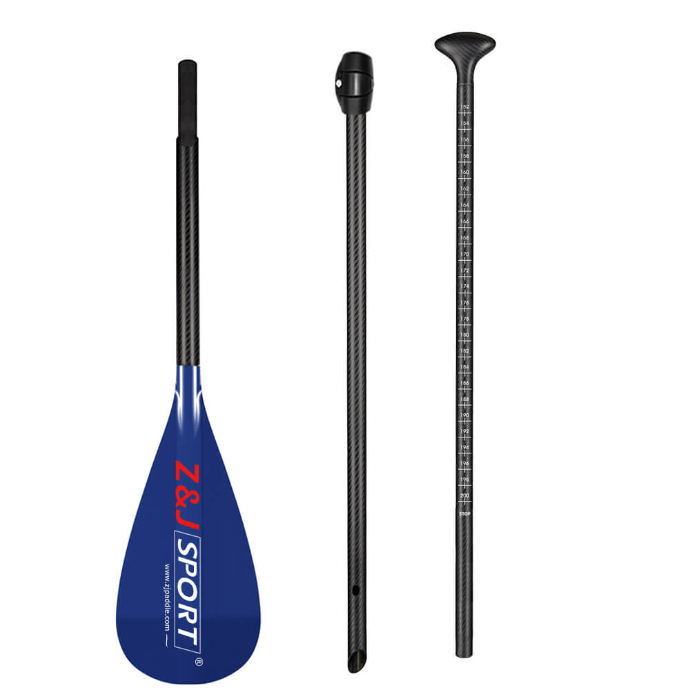 ZJ 3-Piece SUP Paddle for Kids With Skinny Carbon Shaft 152-220cm Adjustable (for Kids)