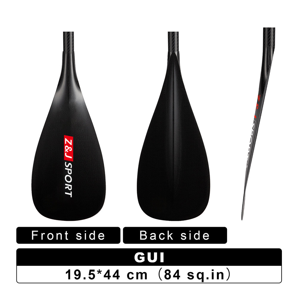 ZJ Adjustable SUP Paddle All Water Carbon Stand up Paddle 84sq.in Blade(GUI)