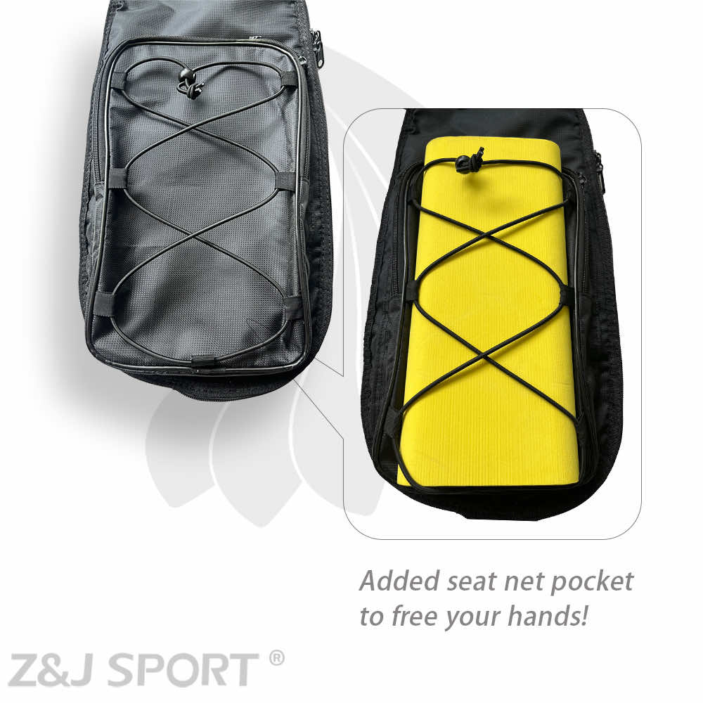 ZJ Black Dragon Boat Paddle Bag with Seat Net Pocket