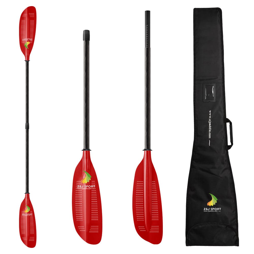 ZJ Seakayak Paddle Carbon Shaft Translucent Fiber Blade with Slit for Relaxed Touring (SK-III)