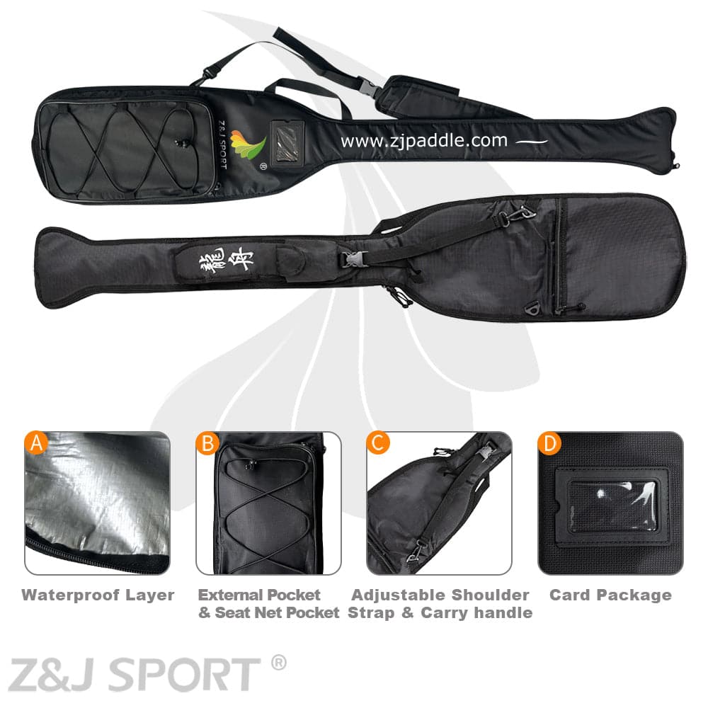 ZJ Black Dragon Boat Paddle Bag with Seat Net Pocket (Valid When Order with Paddle)