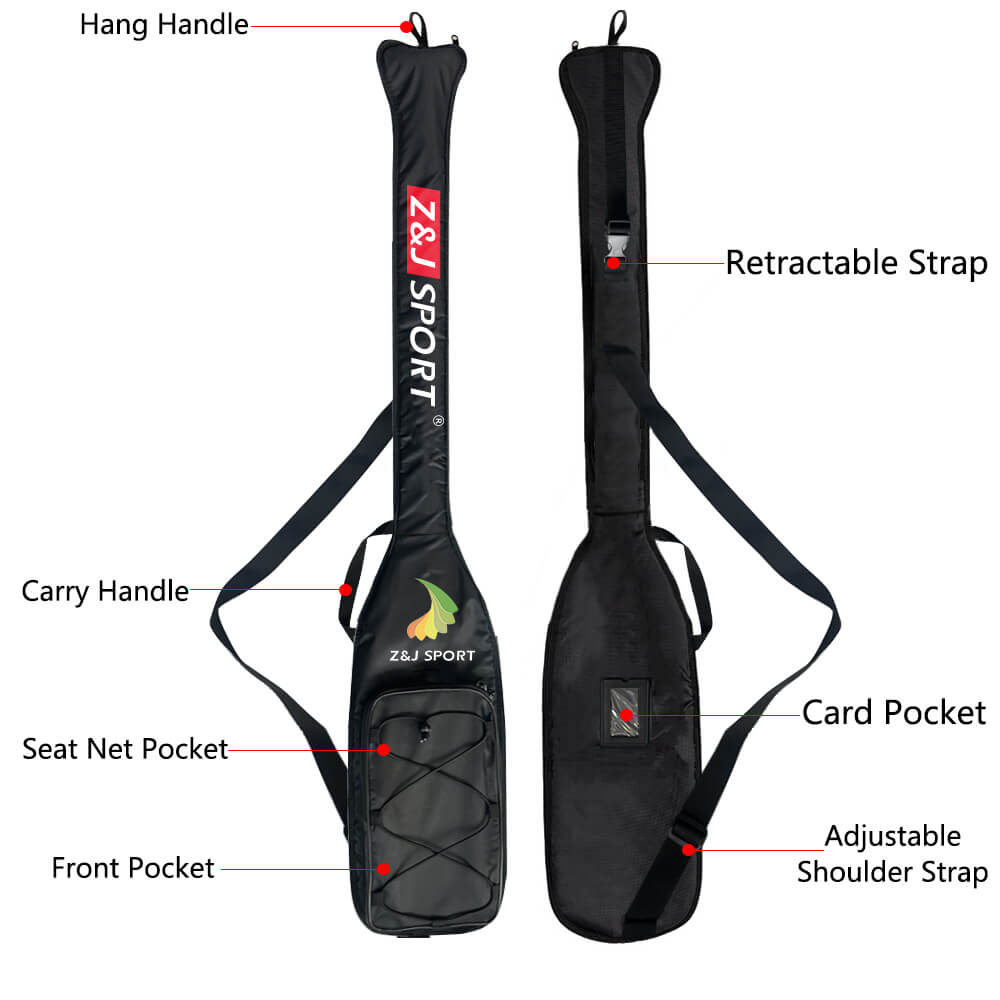 ZJ Black Dragon Boat Paddle Bag with Seat Net Pocket