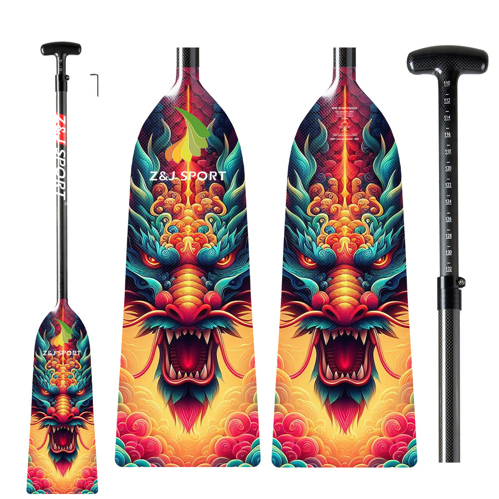 ZJ Graphic Dragon Boat Paddle IDBF Approved Full Carbon  (151 Graphics Available/ Customed Paddle)