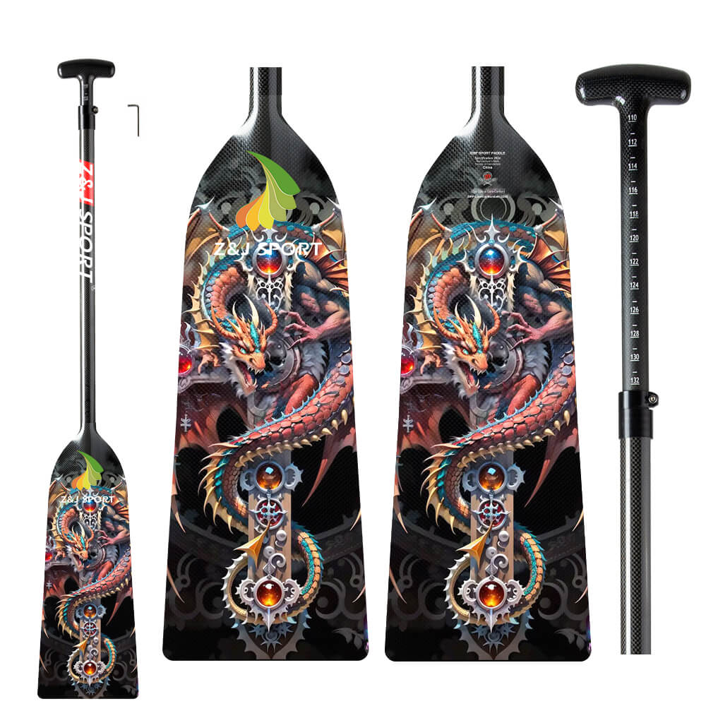 ZJ Graphic Dragon Boat Paddle IDBF Approved Full Carbon  (151 Graphics Available/ Customed Paddle)