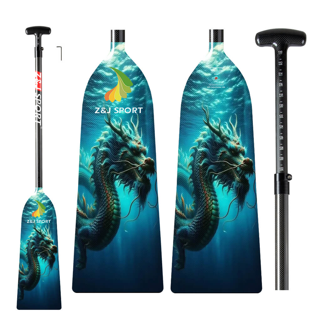 ZJ Graphic Dragon Boat Paddle IDBF Approved Full Carbon  (151 Graphics Available/ Customed Paddle)