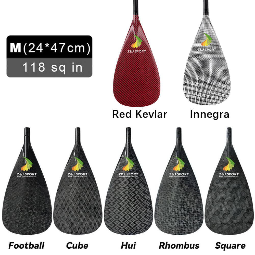 ZJ Full Carbon Outrigger Canoe Paddle for Va'a, Waka-ama, Vaka Upper Bent Shaft with Anti Skid Grip (Jacquard Carbon/ Kevlar / Innegra)