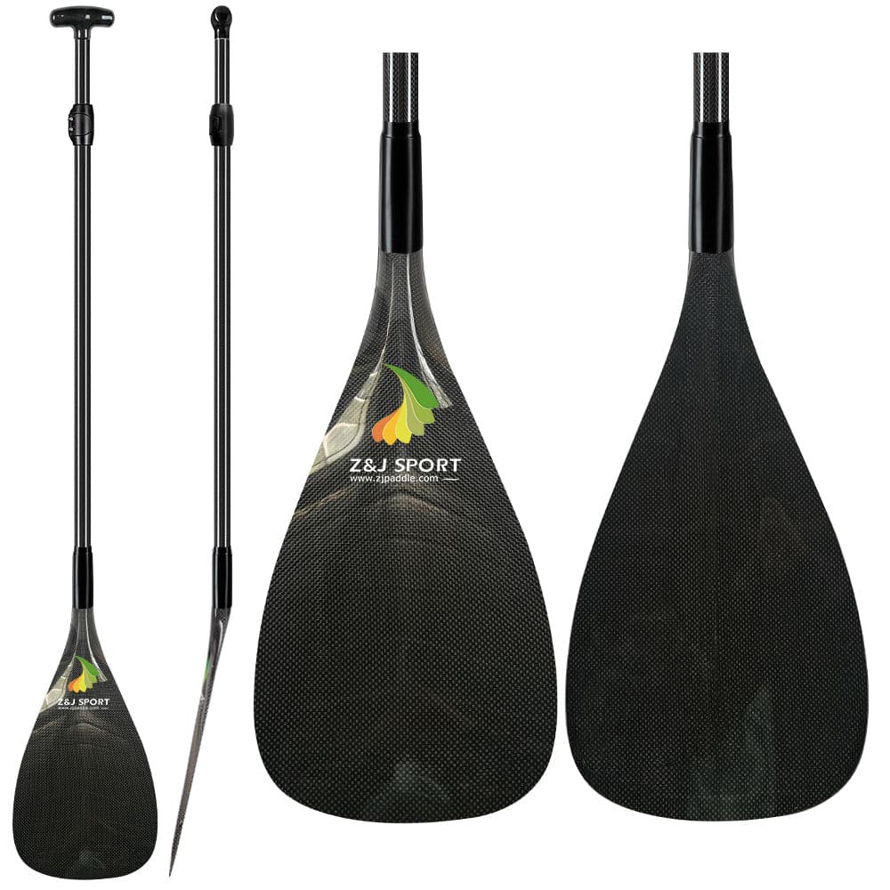 ZJ Adjustable Full Carbon Outrigger Canoe Paddle (W Blades Optional)