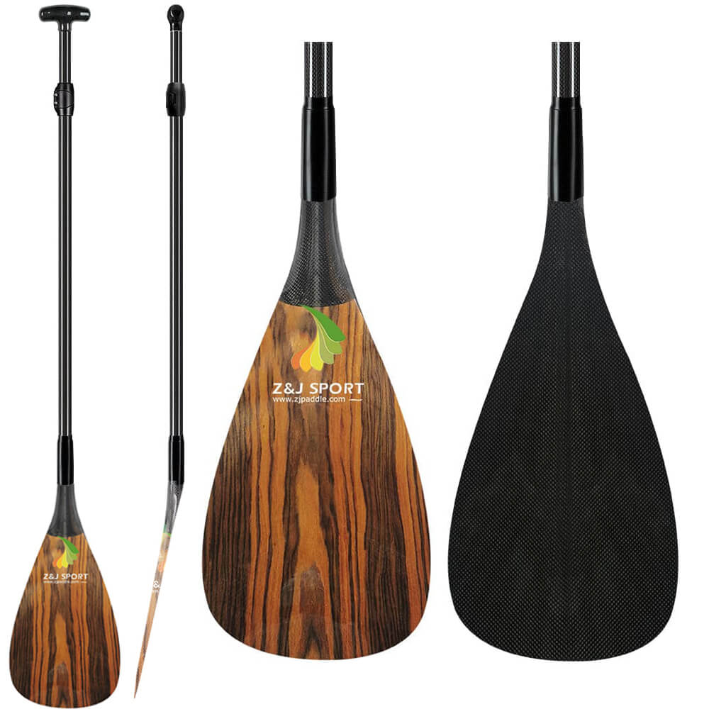 ZJ Adjustable Full Carbon Outrigger Canoe Paddle (W Blades Optional)