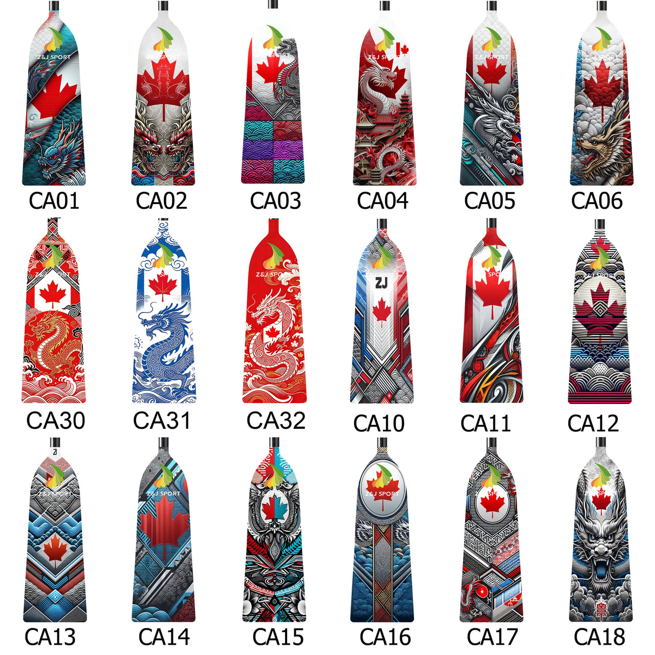 ZJ Country Series Dragon Boat Paddle -AU / US / DE / CA / ES / IT / PH / MY / NZ