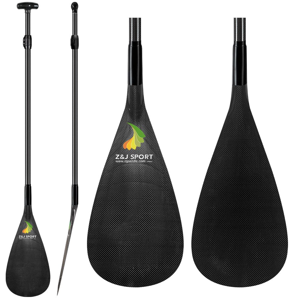 ZJ Adjustable Full Carbon Outrigger Canoe Paddle Straight Shaft  46"-52" with C-SM Blade