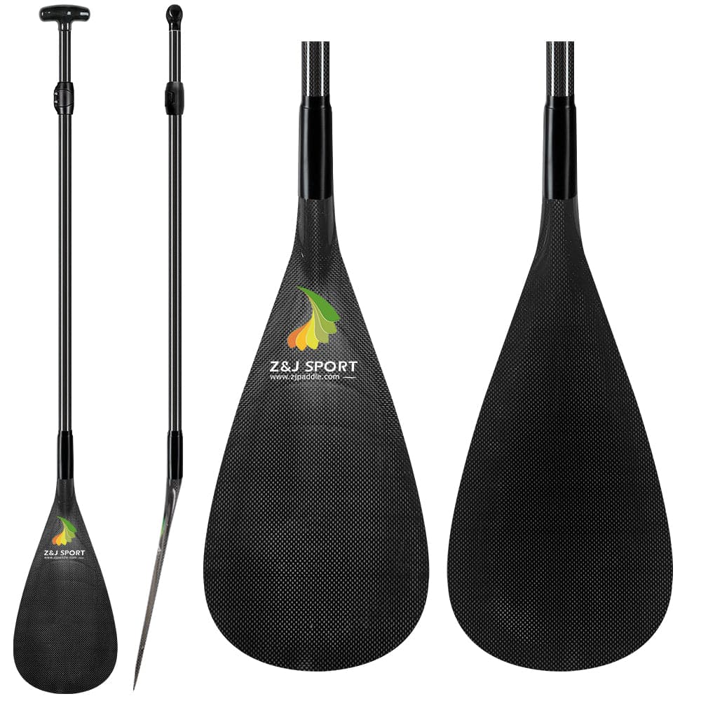ZJ Adjustable Full Carbon Outrigger Canoe Paddle for Va'a, Waka-ama, Vaka (SM/WS)