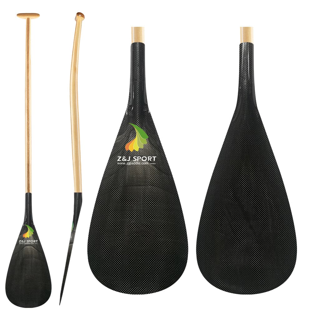 ZJ Hybrid Outrigger Canoe Paddle for Va'a, Waka-ama, Vaka With C-SS  Carbon/Innegra/Kevlar Blade (for Kids)