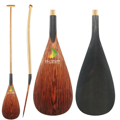 ZJ Hybrid Outrigger Canoe Paddle With C-SL Fiberglass or Carbon Blade in Discount