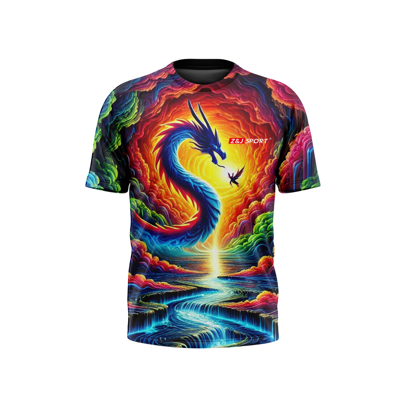 ZJ Dragon Boat T-Shirts Custom Made Dragon Boat Team Apparel Short Sleeve
