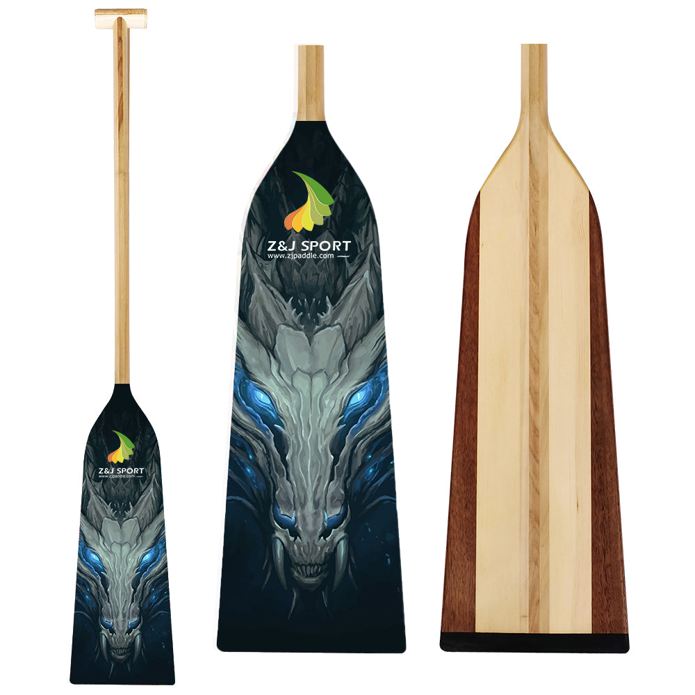 ZJ Adjustable Dragon Boat Paddle Full Carbon IDBF Approved Paddles Graphic Blades Optional (ADDP)