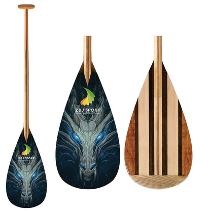 ZJ Adjustable Dragon Boat Paddle Full Carbon IDBF Approved Paddles Graphic Blades Optional (ADDP)